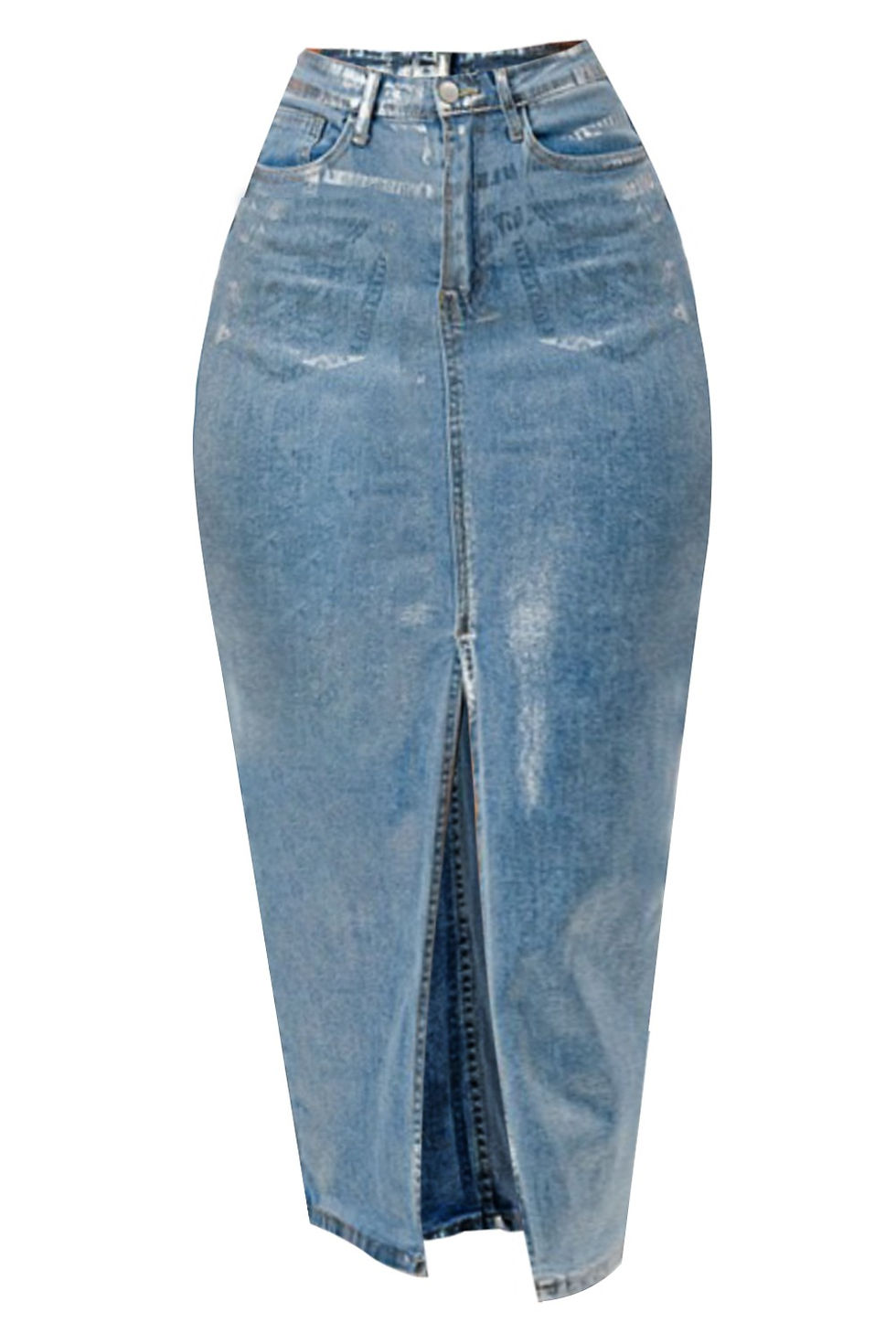 Thumbnail: COATED HIGH WAIST FRONT SLIT SKIRT