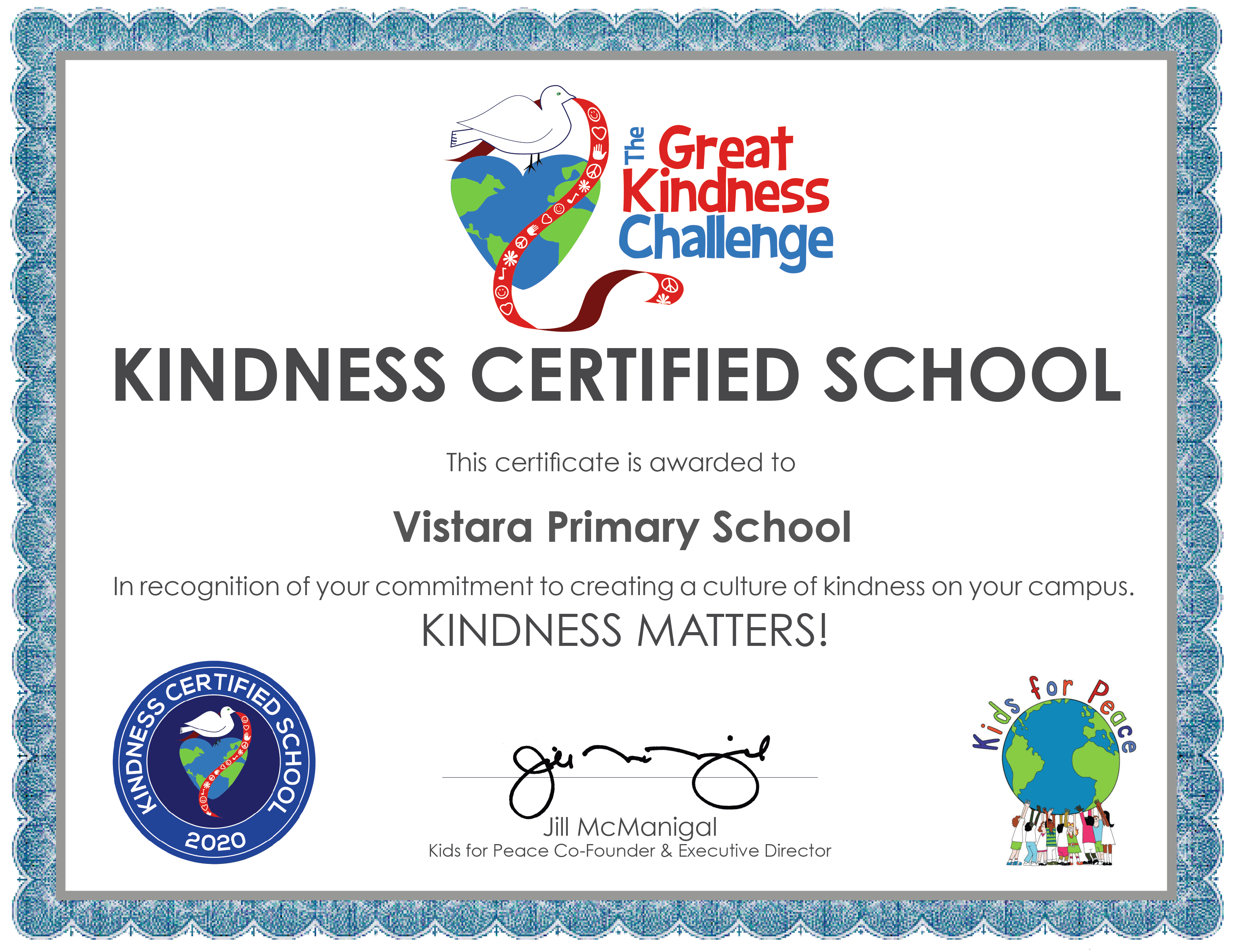 Vistara Primary School Kindness-Certificate-2020