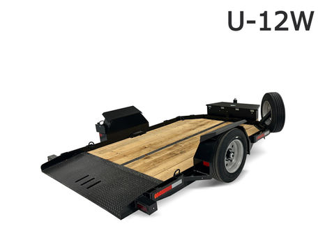 12’ scissor lift trailer, 12’ no ramp trailer, 12’ Ground Level Loading Trailer, 12’ drop deck trailer, 12’ low approach angle trailer, 12’ tilt bed trailer