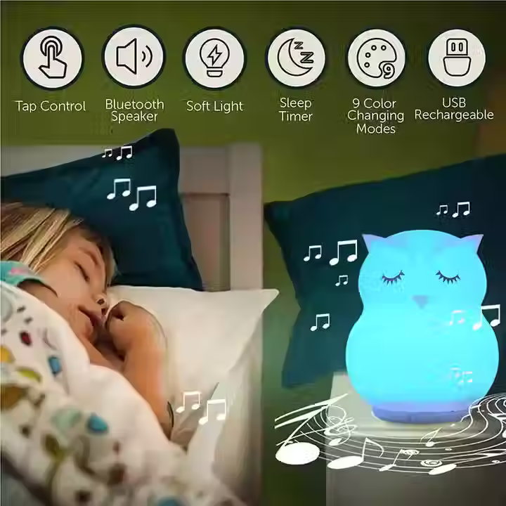 Owl white noise machine with night light