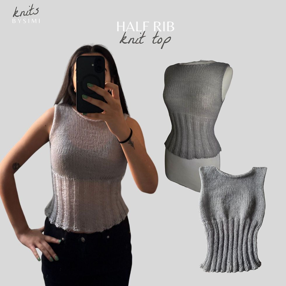 Thumbnail: Half rib knit top in sh53 grey.