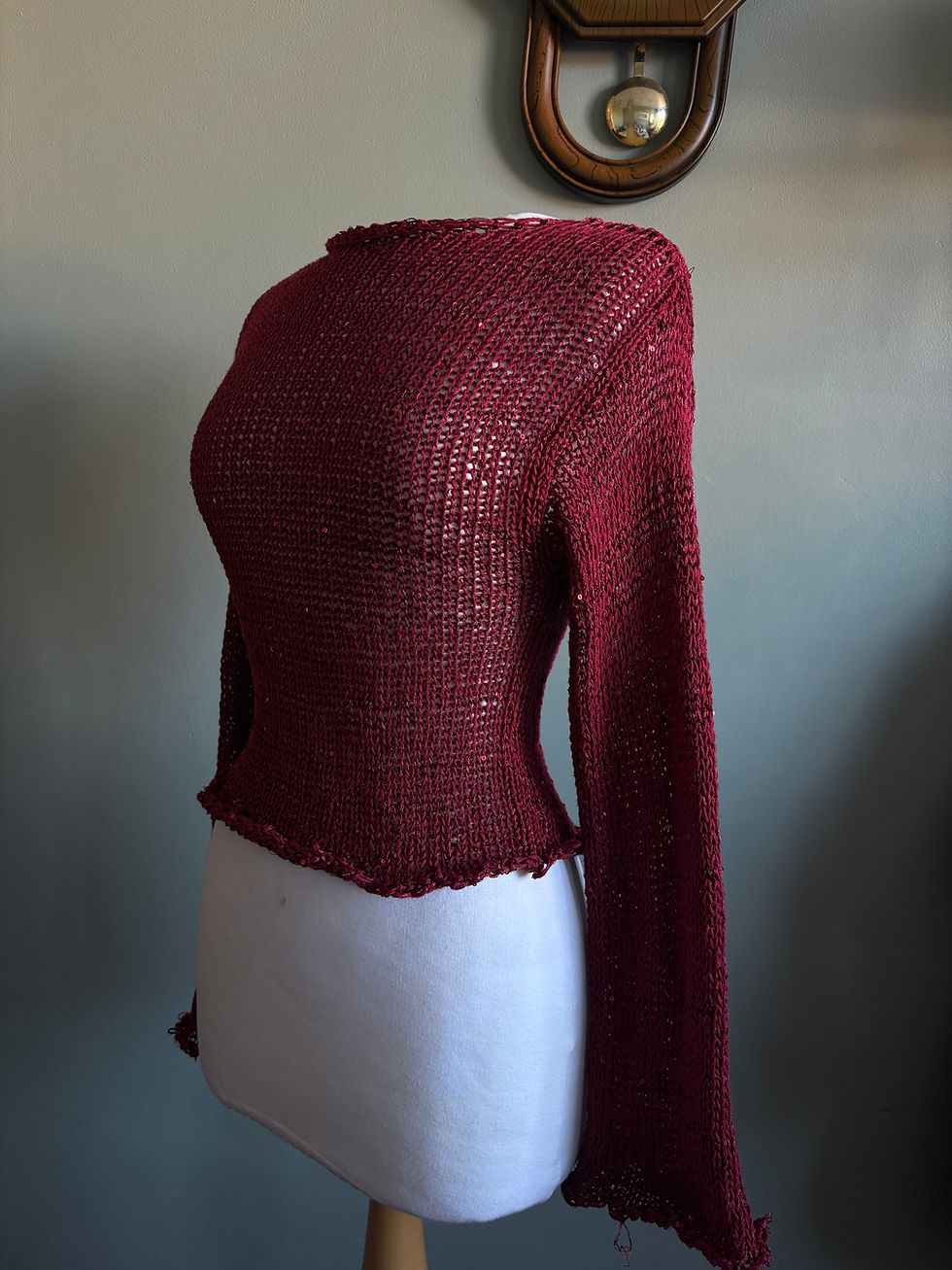 Thumbnail: Sequin knit jumper in red.