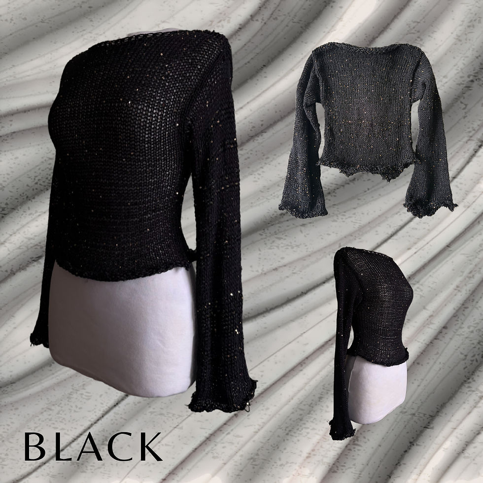 Thumbnail: Sequin knit jumper in black.