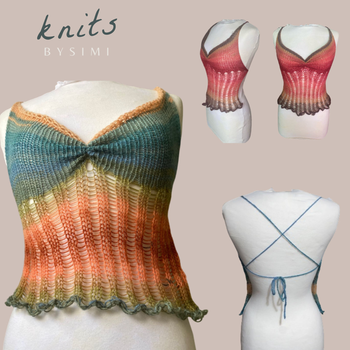 Ombré knit distressed ruched top.