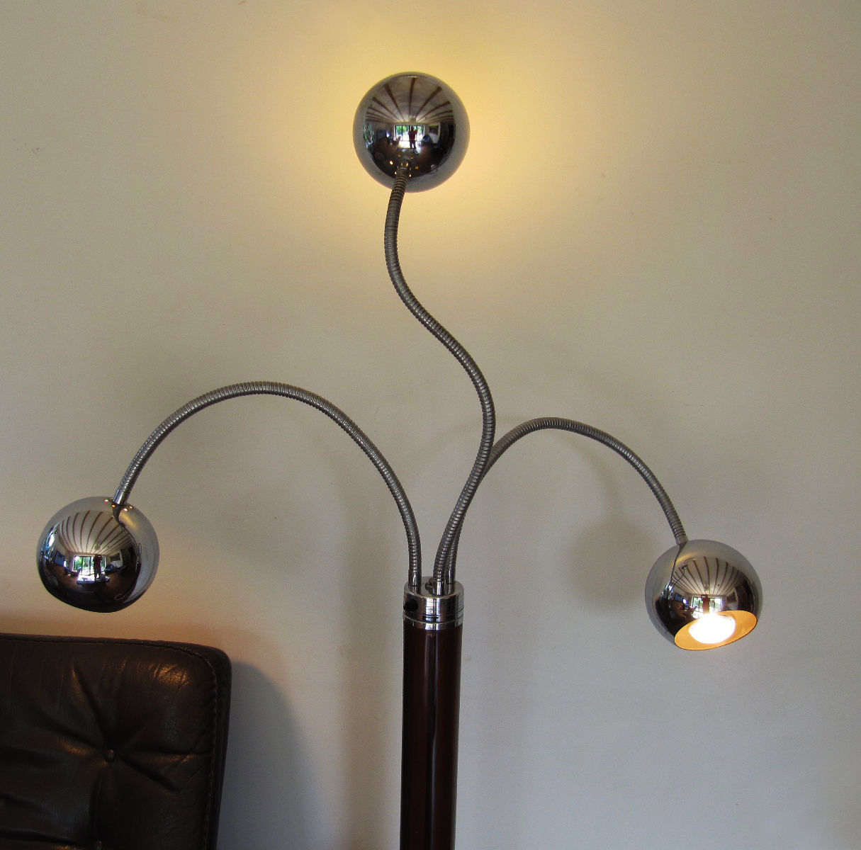 CHROME BALL ARTICULATED GOFFREDO REGGIANI STYLE FLOOR LAMP
