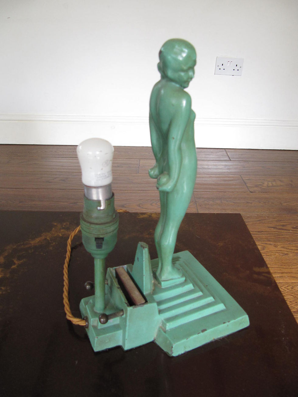 Thumbnail: ART DECO LAMP WITH ART GLASS DIFFUSER
