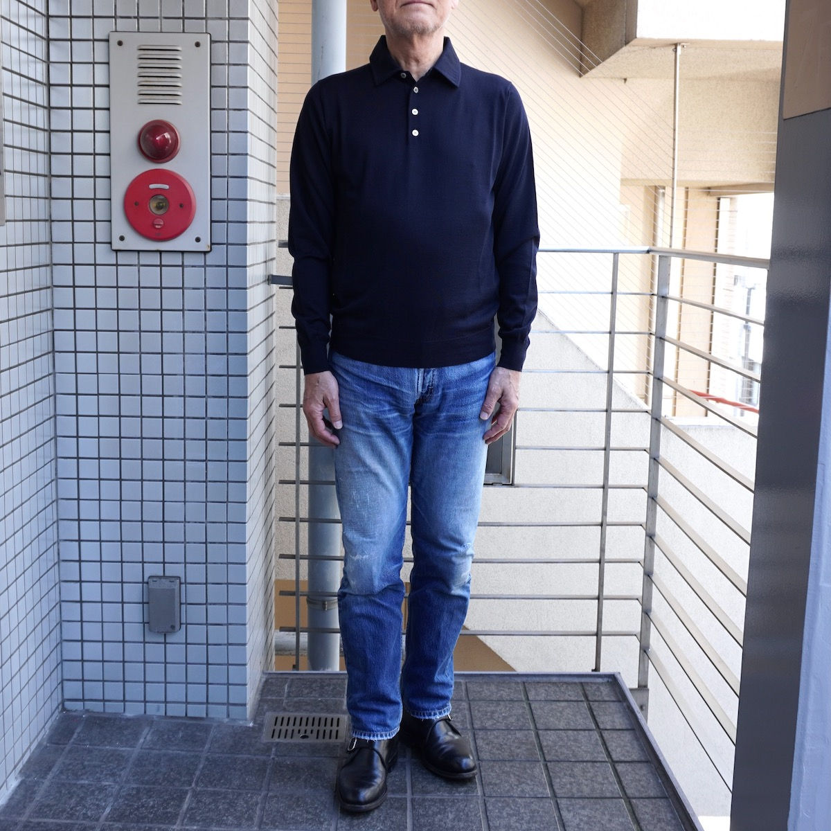 LM02 High Gauge Long Sleeve Polo Shirt