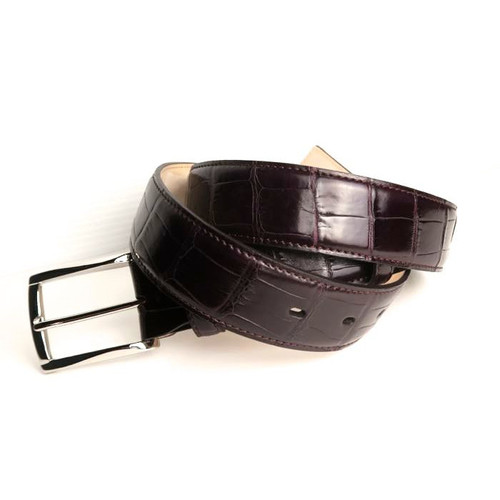 【 POST&CO 】クロコダイル ベルト made in Italy POST&CO 【ポストアンドコー】 クロコダイル背革20㎜プンターレ