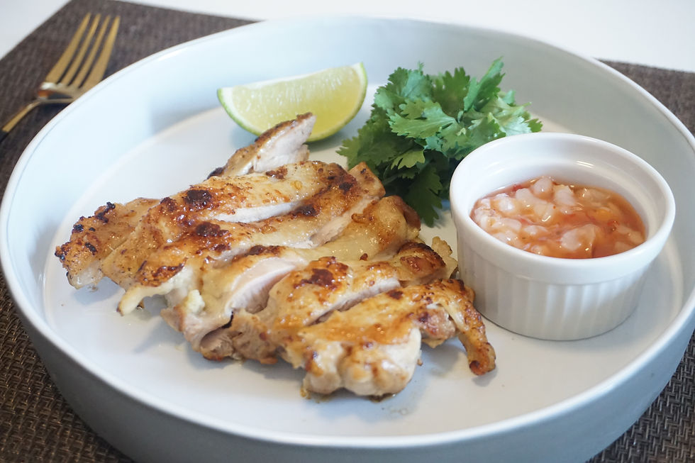 鶏肉のグリル 〜グリーンライチソースがけ〜