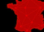 A neon map showing the whole of France
