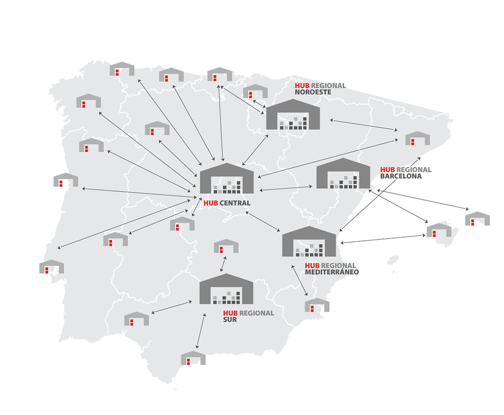 Map of the Pall-Ex Iberia Network