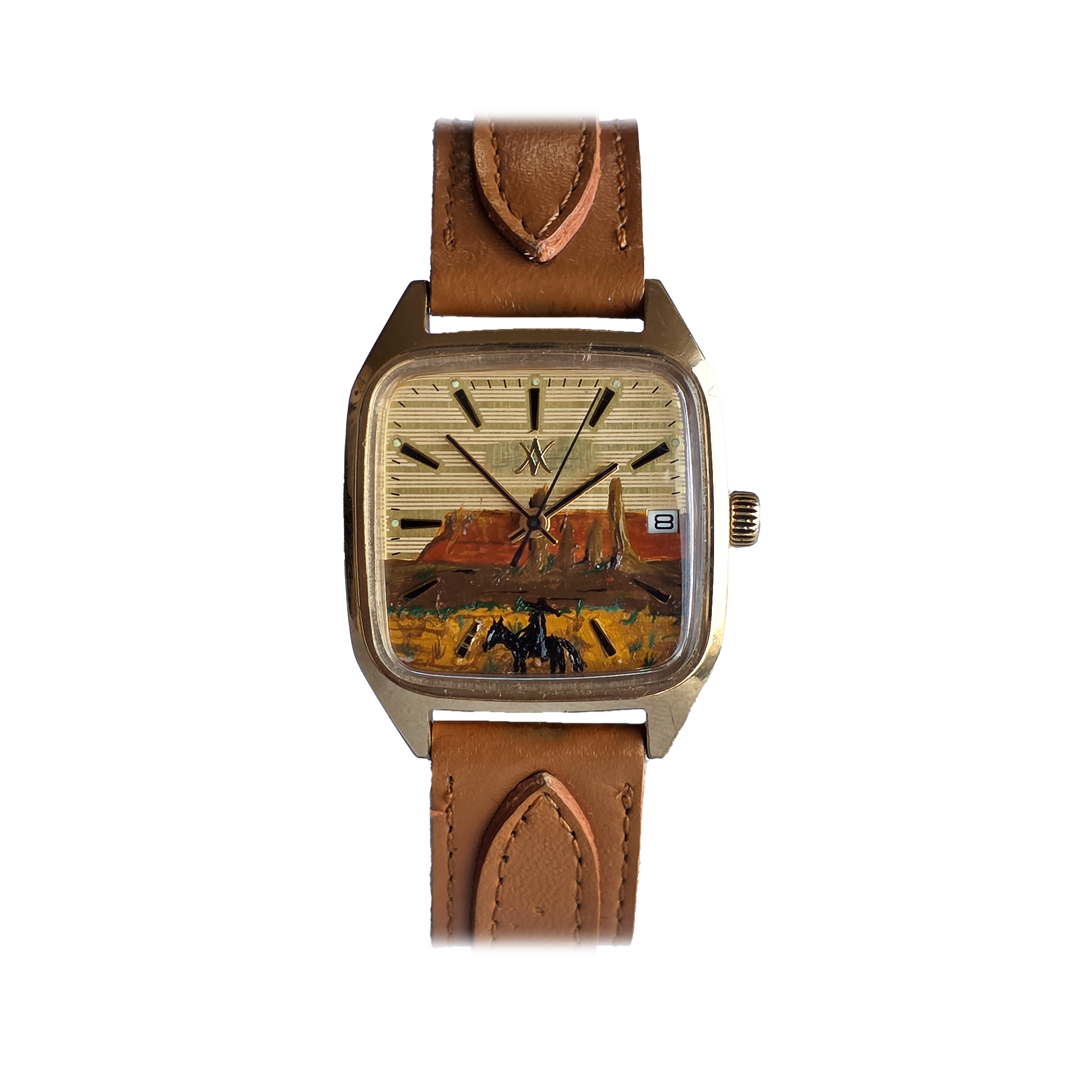 144. The Lone Rider Gold plated watch