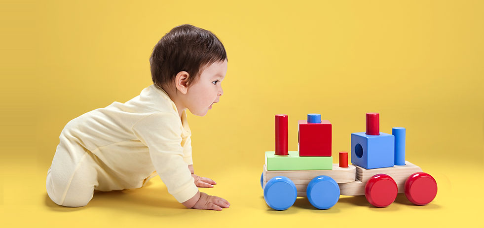 Baby with Wooden Toy