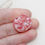 Thumbnail: Small Pink and White Speckled Lampwork Glass Bead