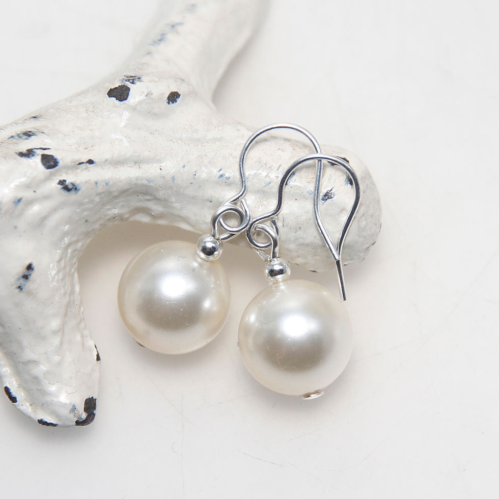 Cream Swarovski Crystal Pearl Earrings