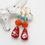 Thumbnail: Czech Glass Red Orange and Blue Golden Splash Earrings