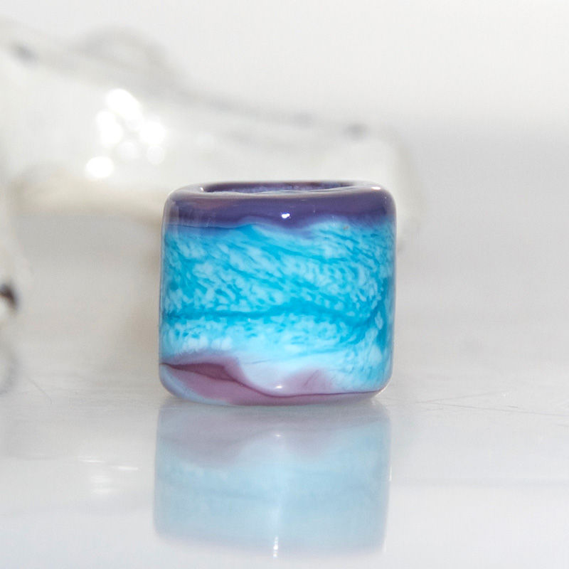 Curdled Blue Dread Bead 8.5mm Hole