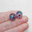 Thumbnail: Speckled Purple Green Blue Rainbow Lampwork Glass Bead Pair
