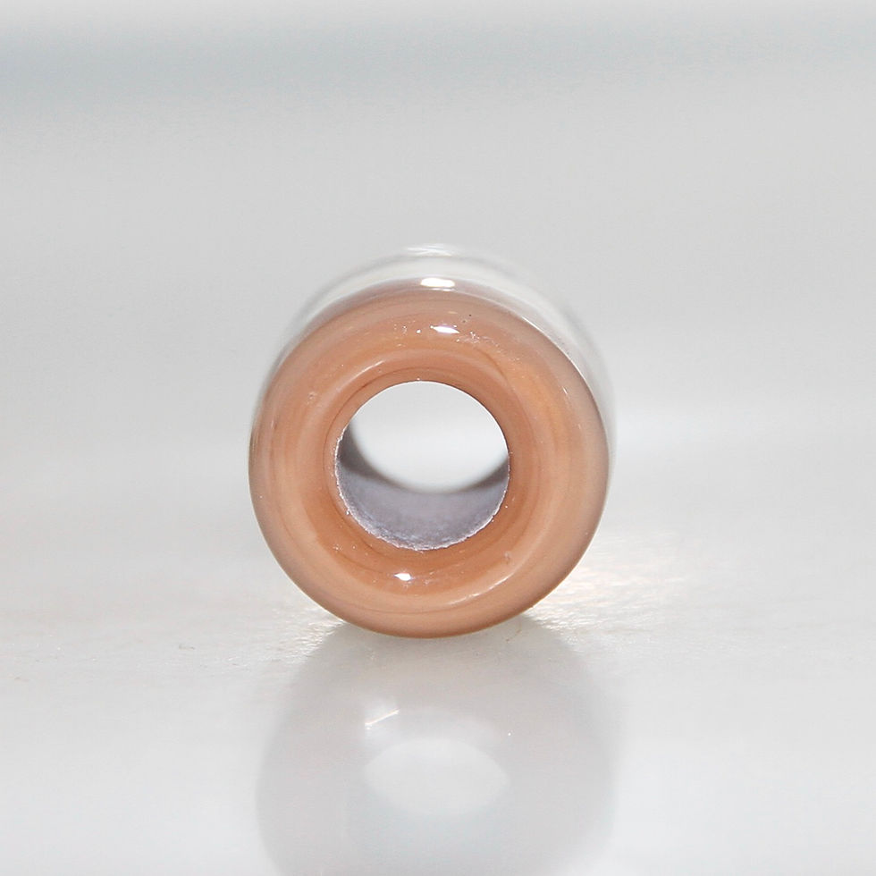 Thumbnail: Tan Brown and Ivory Glass Dreadlock Bead 5mm H