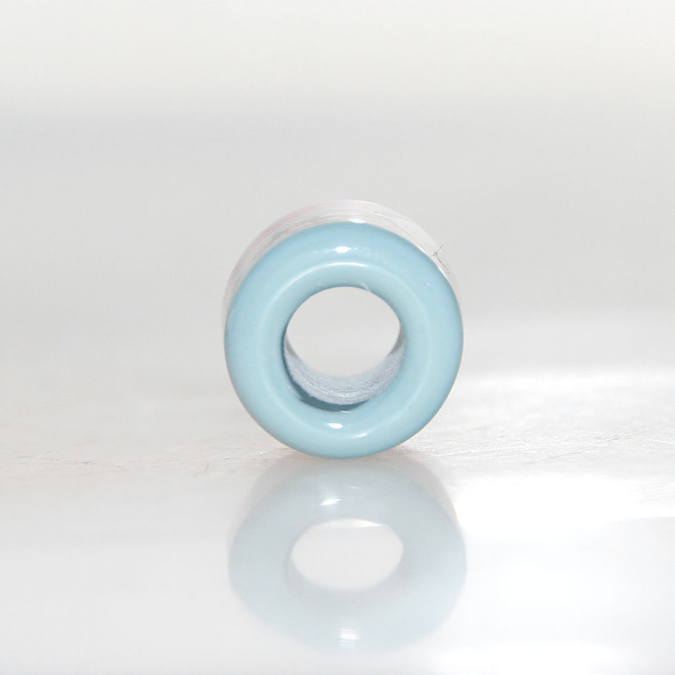 Thumbnail: Duck Egg Blue and Pink Organic Dread Bead 5mm Hole