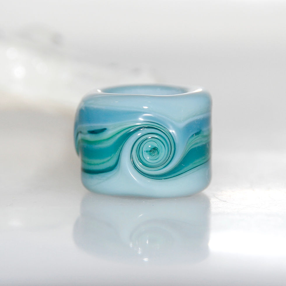 blue dreadlock bead