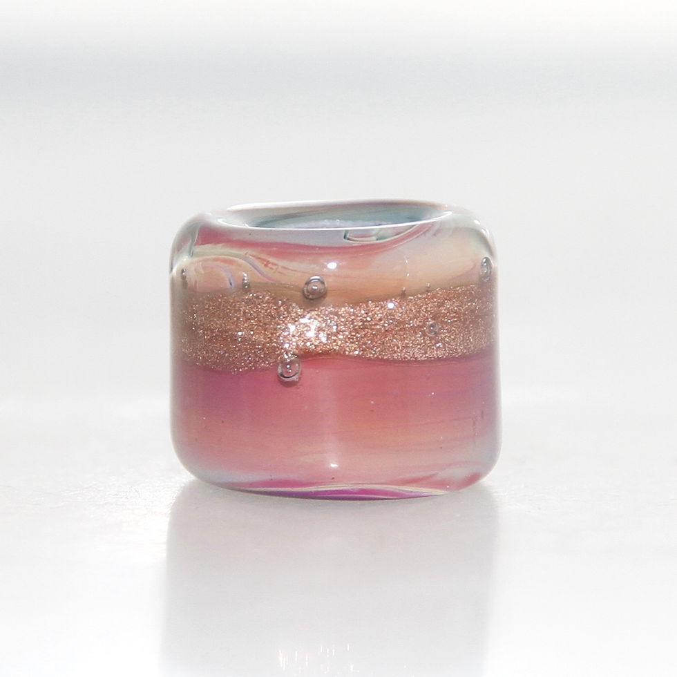 Thumbnail: Desert Purple and Goldstone Glass Dreadlock Bead 7mm H