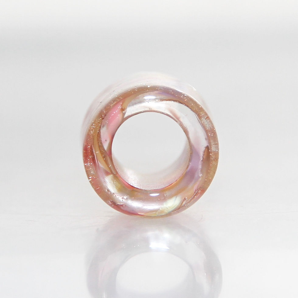 Thumbnail: reserved... Autumn Speckled Glass Dreadlock Bead 5.7mm Hole