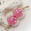 Thumbnail: Two Tone Pink Dotty Top Lampwork Glass Bead Pair