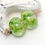 Thumbnail: Mixed Greens Frit Lampwork Glass Bead Pair