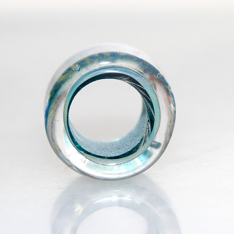 Thumbnail: Big Riverglades Blue Glass Dreadlock Bead 10.5mm Hole