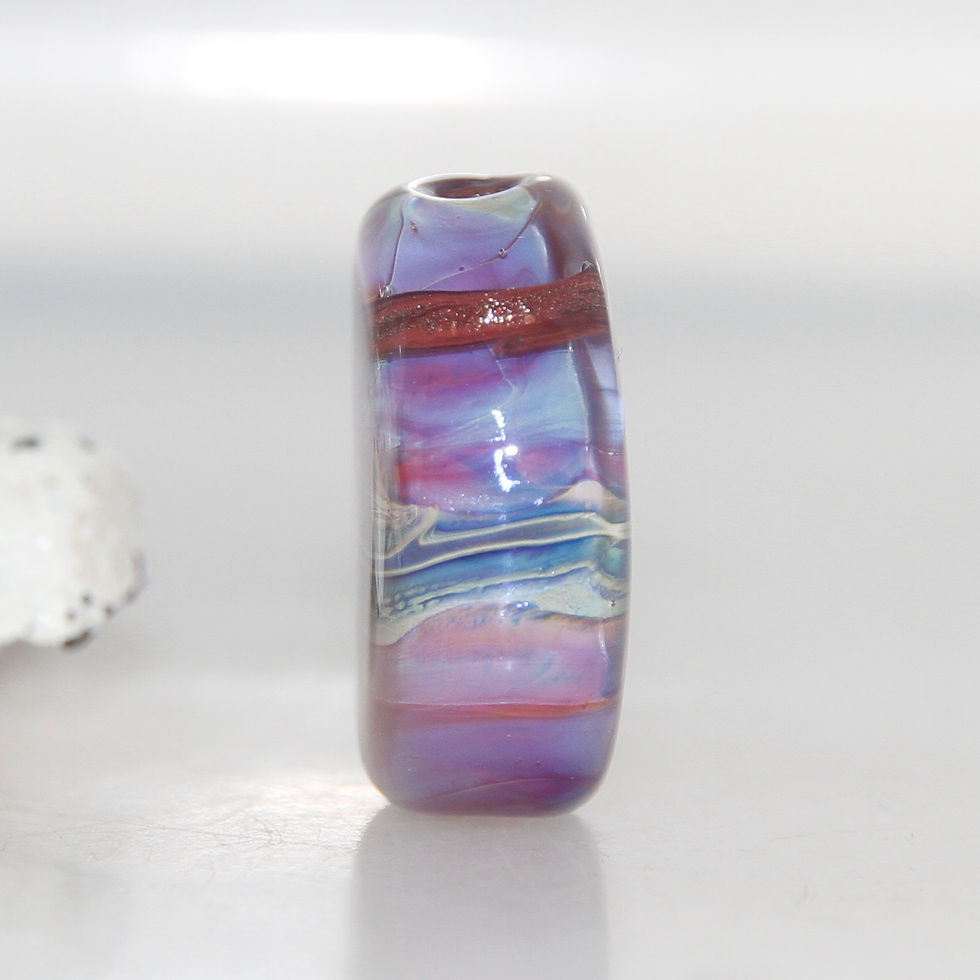 Thumbnail: Purple Lustre with Webbed River Lampwork Glass Bead