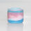 Thumbnail: Pink and Aqua Blue Striped Glass Dreadlock Bead 9mm Hole