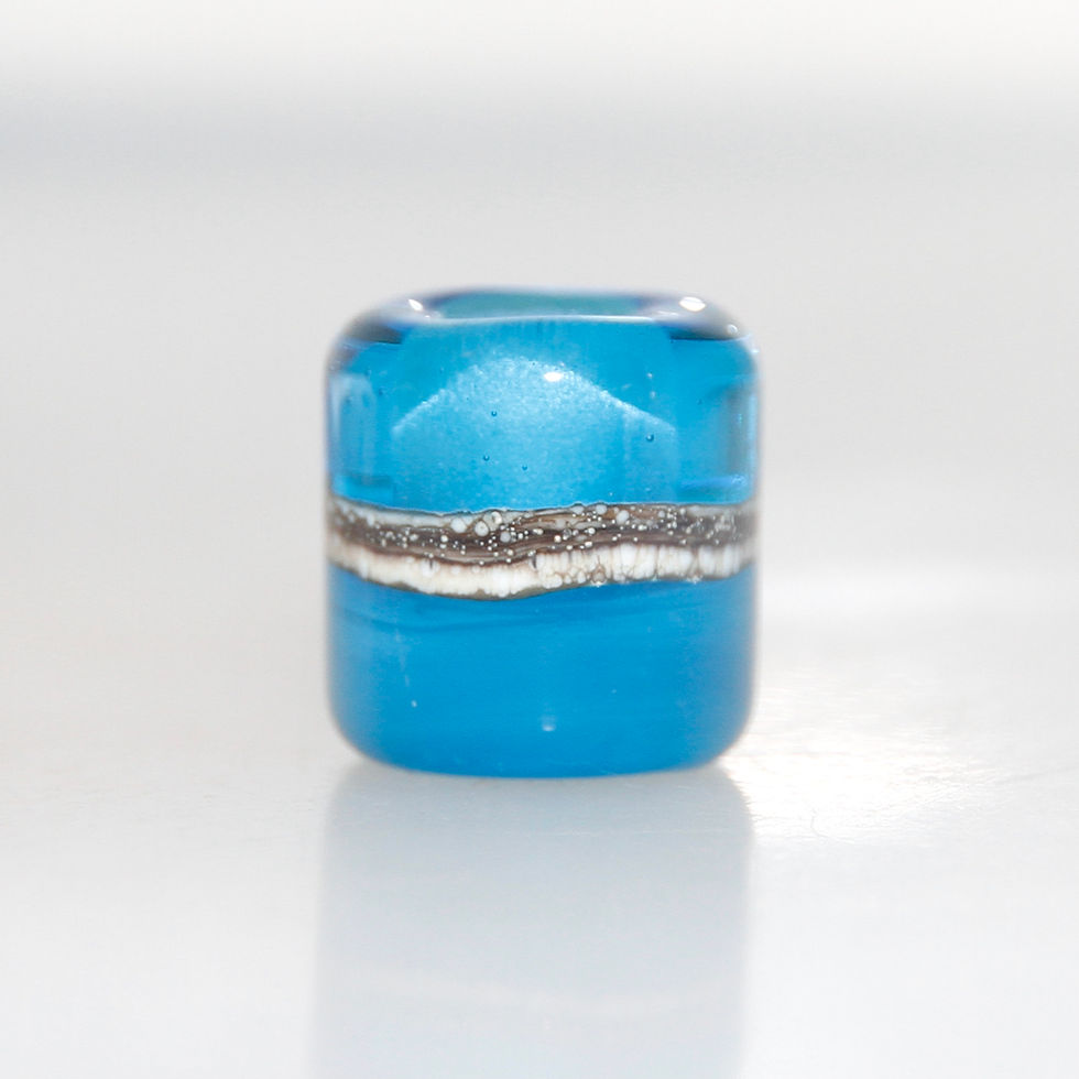 Thumbnail: Aqua Blue Ocean Glass Dreadlock Bead 5mm Hole