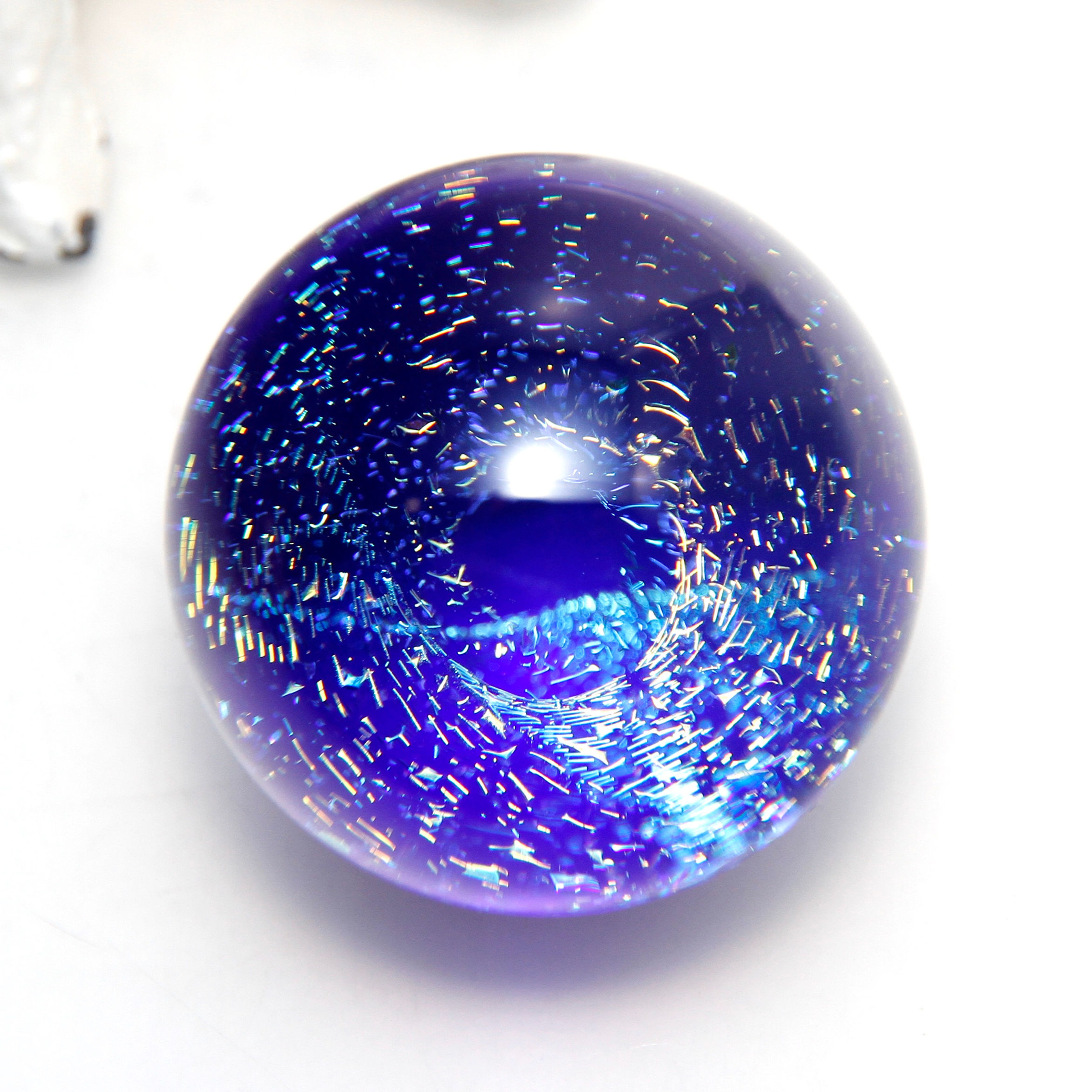 Space Vortex Handmade Glass Sparkly Spiral Dichroic Marble