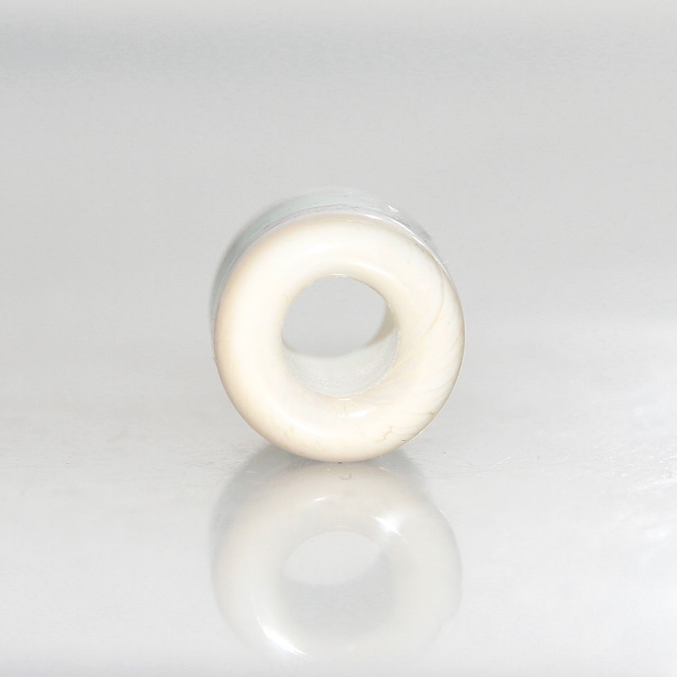 Thumbnail: Ivory and Green Organic Dread Bead 5mm Hole