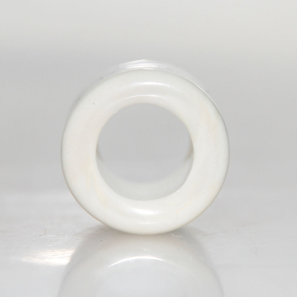 Thumbnail: Duck Egg and Ivory Organic Glass Dread Bead 8mm Hole