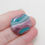 Thumbnail: Soft Teal and Purple Flat Lampwork Glass Bead