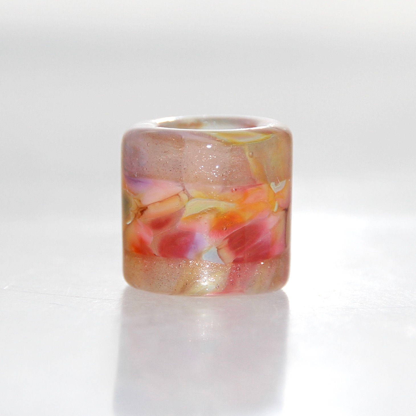 reserved... Autumn Speckled Glass Dreadlock Bead 5.7mm Hole