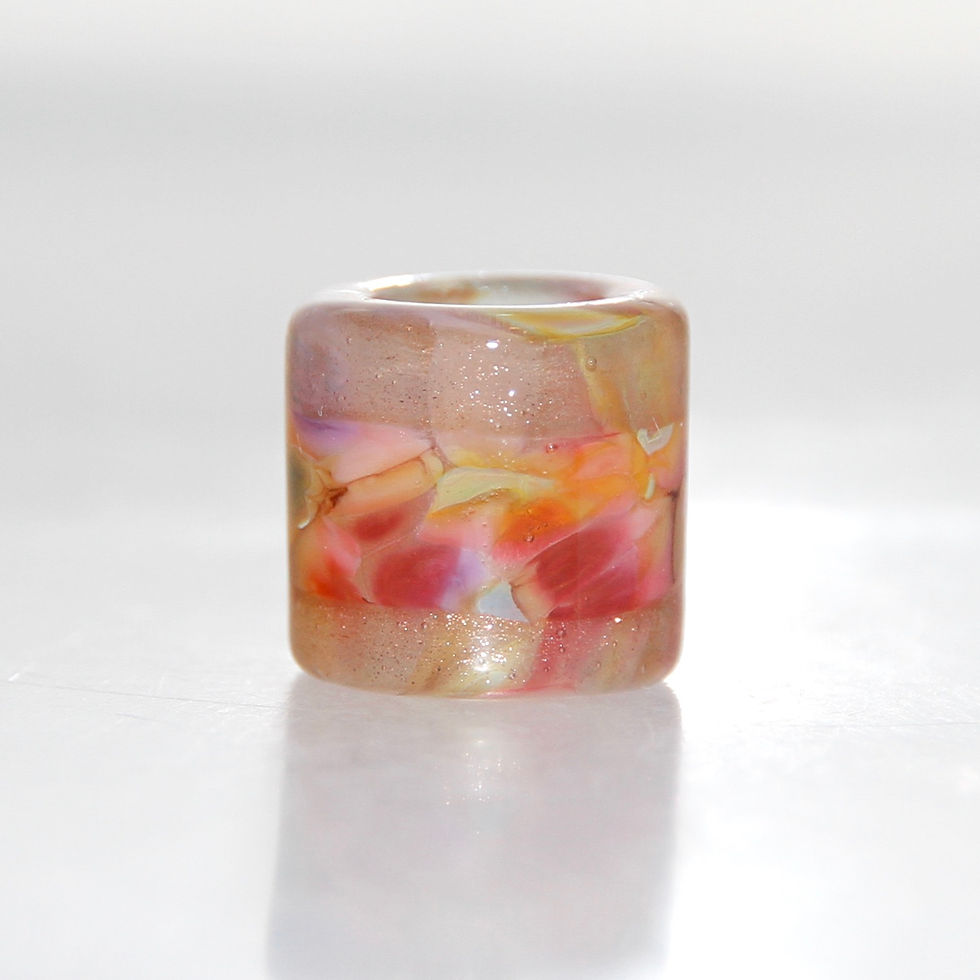 Thumbnail: reserved... Autumn Speckled Glass Dreadlock Bead 5.7mm Hole