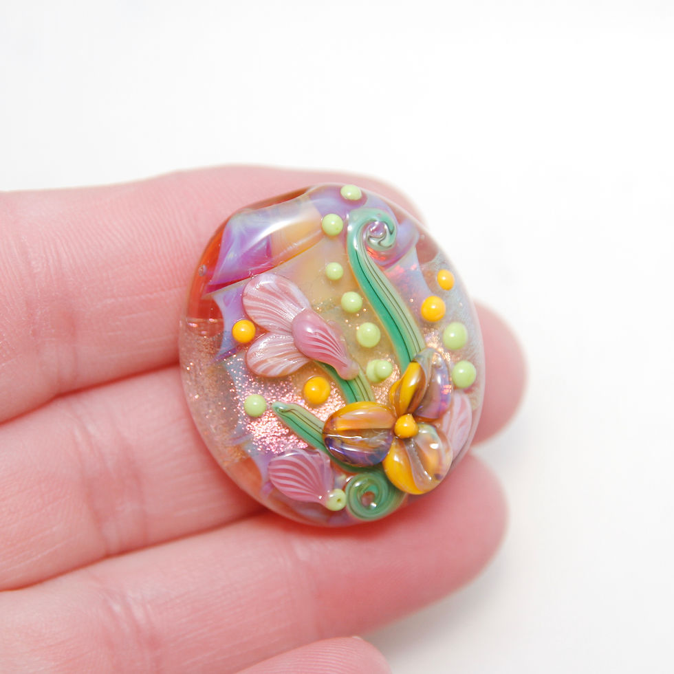 Thumbnail: Poisonous Flower Lampwork Glass Focal Bead