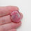 Thumbnail: Pink with Rainbow Dichroic Flat Lampwork Glass Bead