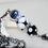 Thumbnail: Black and White Bling Lampwork Glass Tassel Necklace