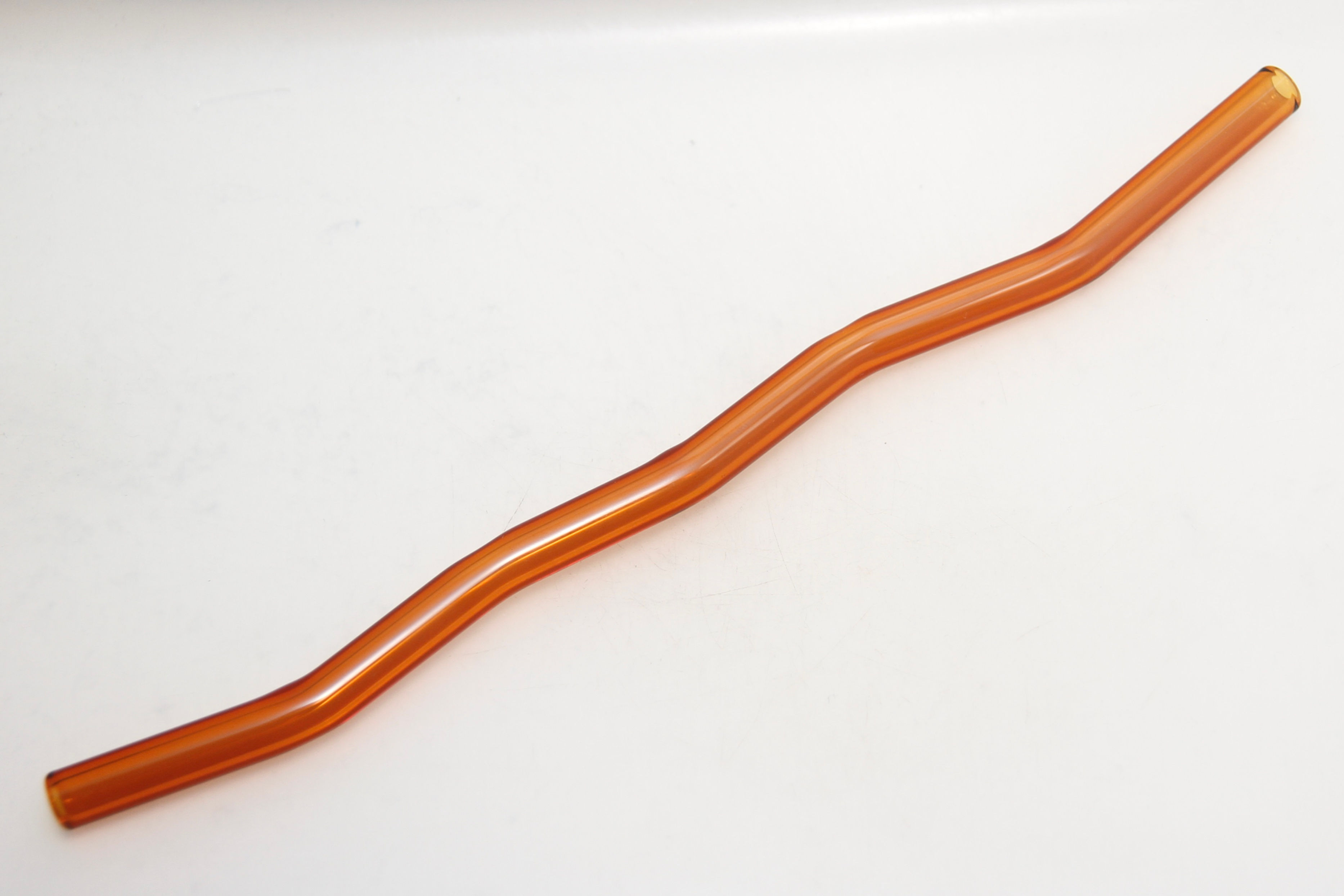 Deep Topaz Wiggle Bent Glass Drinking Straw