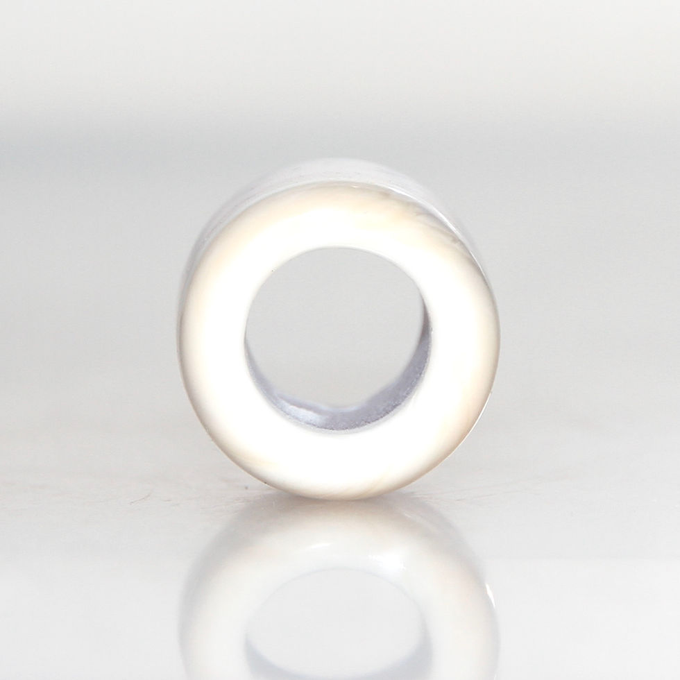 Thumbnail: Ivory and Dusty Grape Glass Dreadlock Bead 8mm Hole