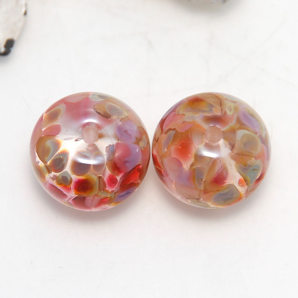 Thumbnail: Autumn Speckle Lampwork Glass Bead Pair