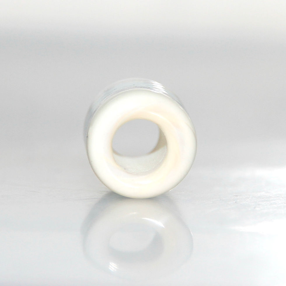 Thumbnail: RESERVED Seafoam Beach Organic Small Glass Dreadlock Bead 5.5mm Hole