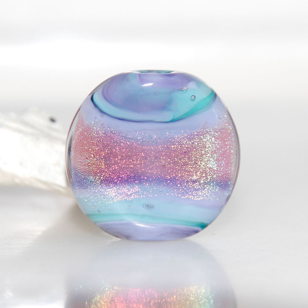 Thumbnail: Pastel Purple Blue and Pink Dichroic Lampwork Glass Bead