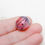 Thumbnail: Coral Lustre with Black Thread Lampwork Glass Focal Bead