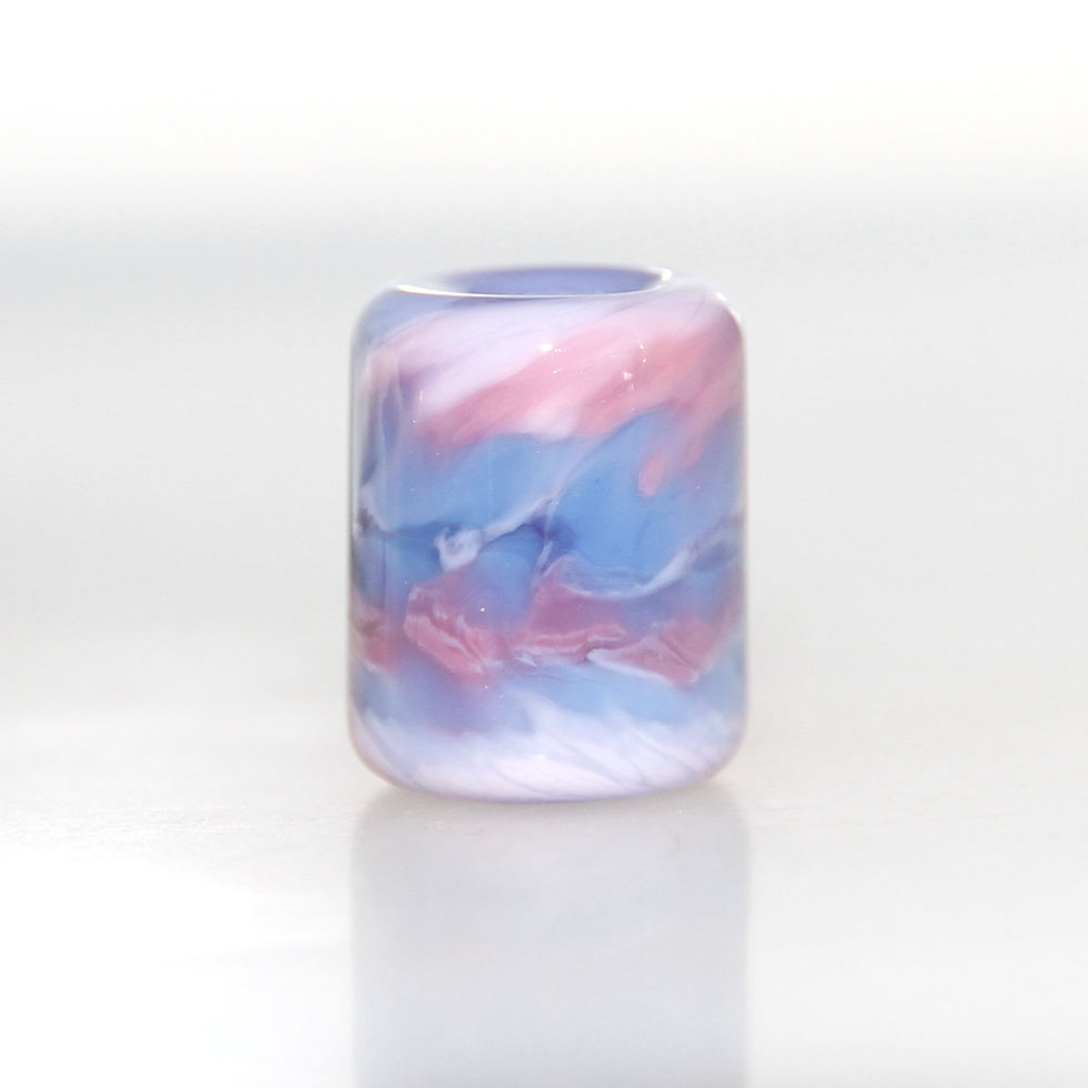 Thumbnail: Pastel Pink and Purple Mottled Glass Dreadlock Bead 5mm Hole