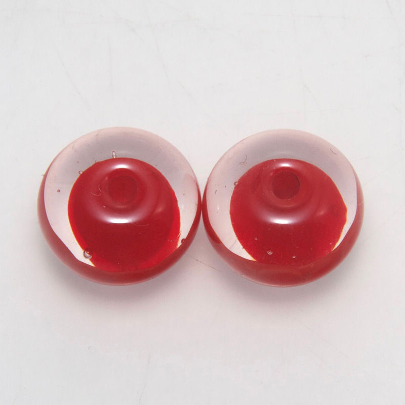 Thumbnail: Red and Orange Lampwork Glass Bead Pair